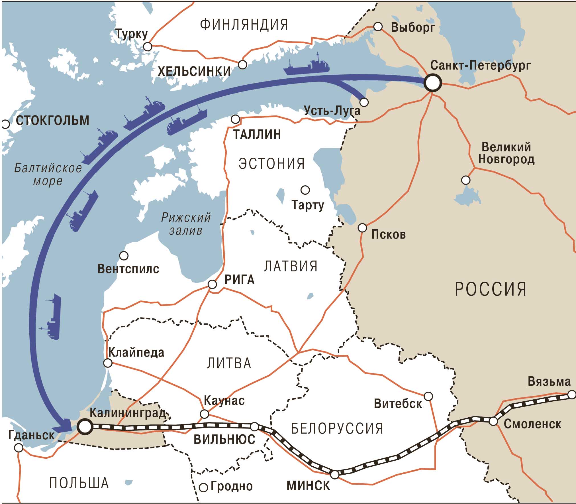 Карта парома Балтийск Усть Луга